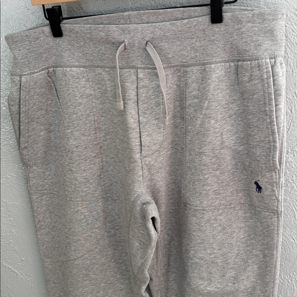Polo Ralph Lauren XL Gray Jogger Sweatpants Embroidered Logo Drawstring Waist - Picture 2 of 5
